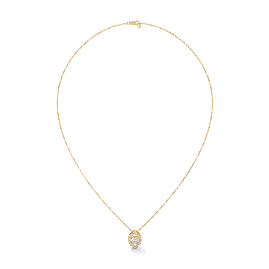 Evil Eye Solitaire Pendant with Lab Grown Diamond in 10k Gold