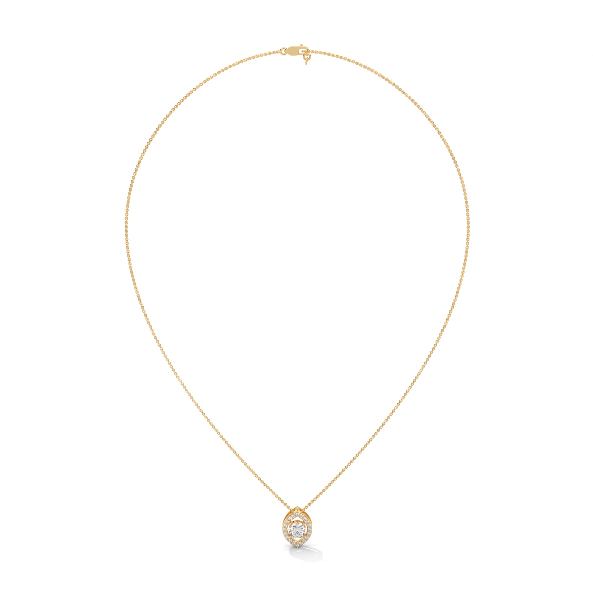 Evil Eye Solitaire Pendant with Lab Grown Diamond in 10k Gold