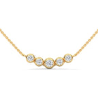 Five Round Diamond Necklace with Basel Setting