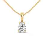 Four Prong Basket Pear Diamond Solitaire Pendant
