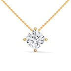 Four Prong Cushion Diamond Solitaire Pendant