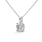Four Prong Round Cut Lab Grown Diamond Solitaire Pendant with Chain