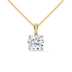 Four Prong Round Diamond Solitaire Pendant
