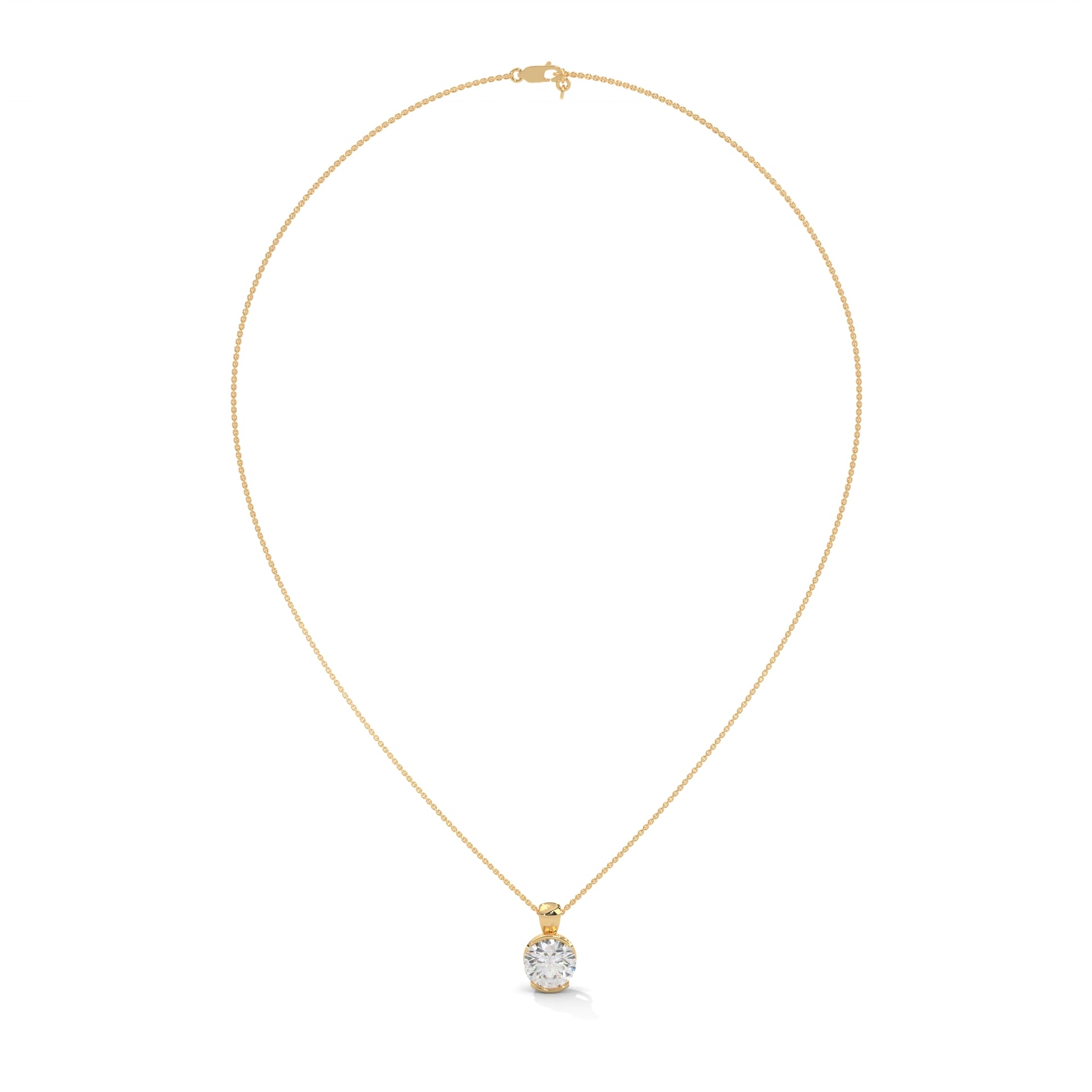 Half Bezel Diamond Necklace