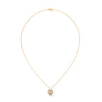 Halo Set Oval Diamond Pendant in 14K Gold