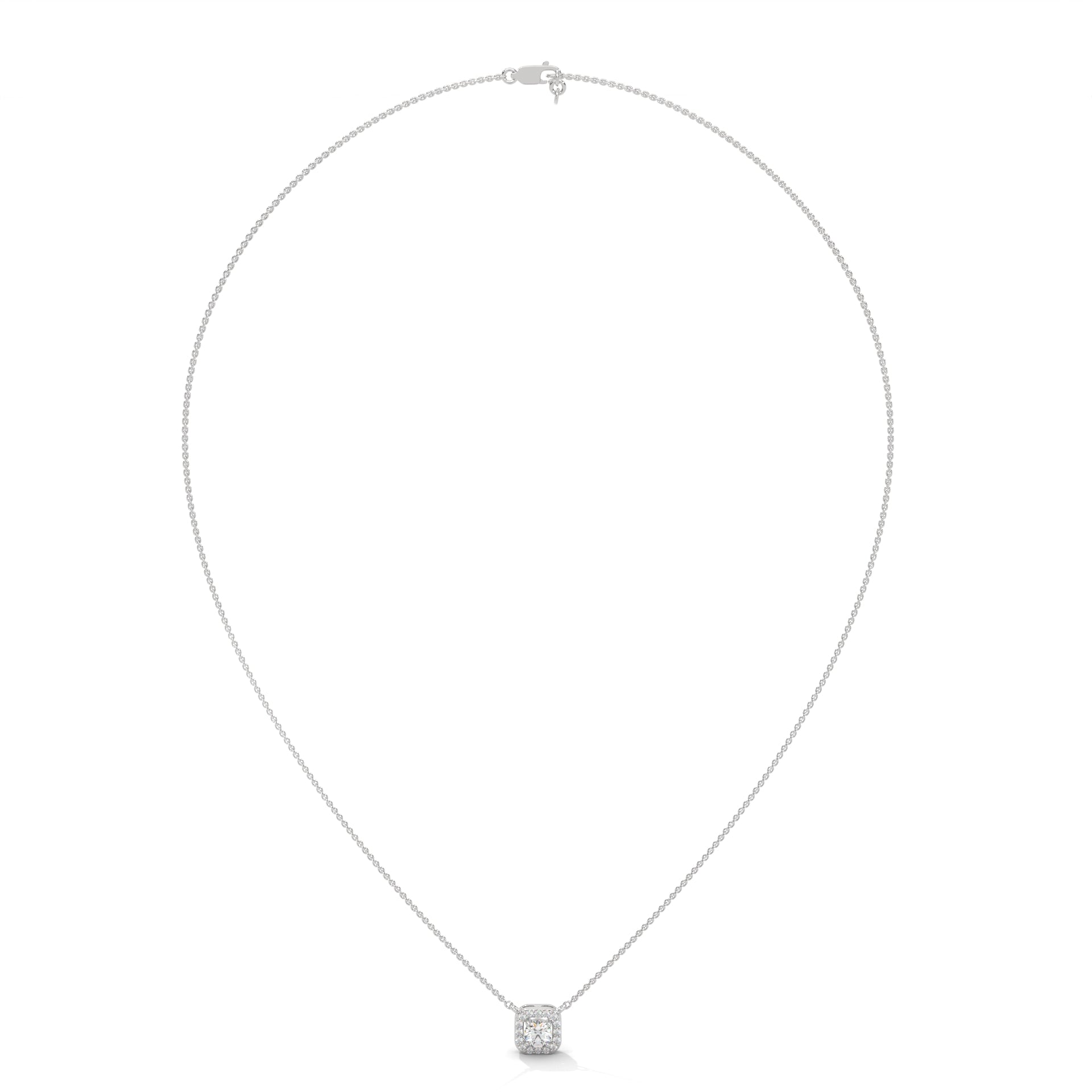 Halo Set Round Cut Lab Grown Diamond Pendant