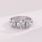 Handcrafted elongated cushion moissanite wrap band in 10K 14K 18K gold or platinum