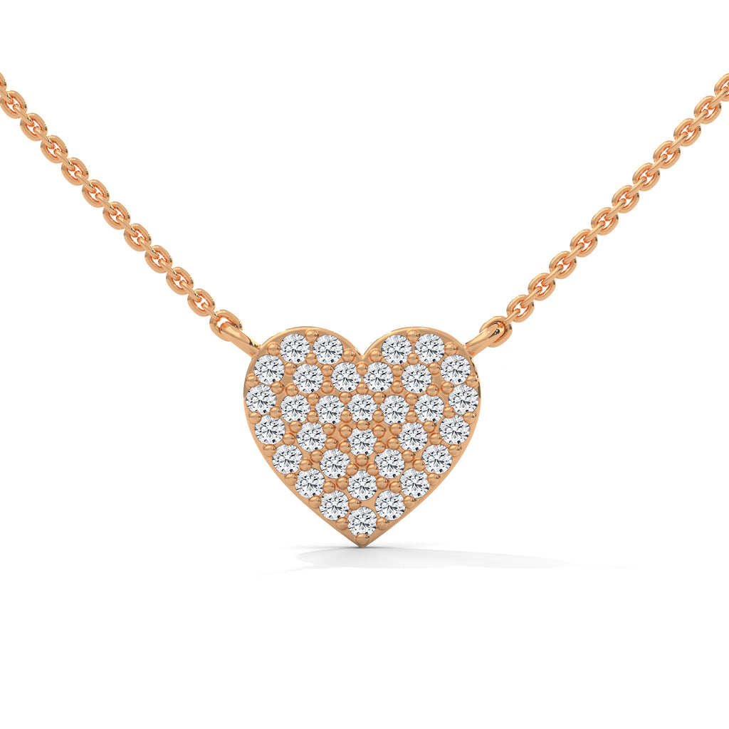 Heart Shaped Diamond Necklace with Chain
