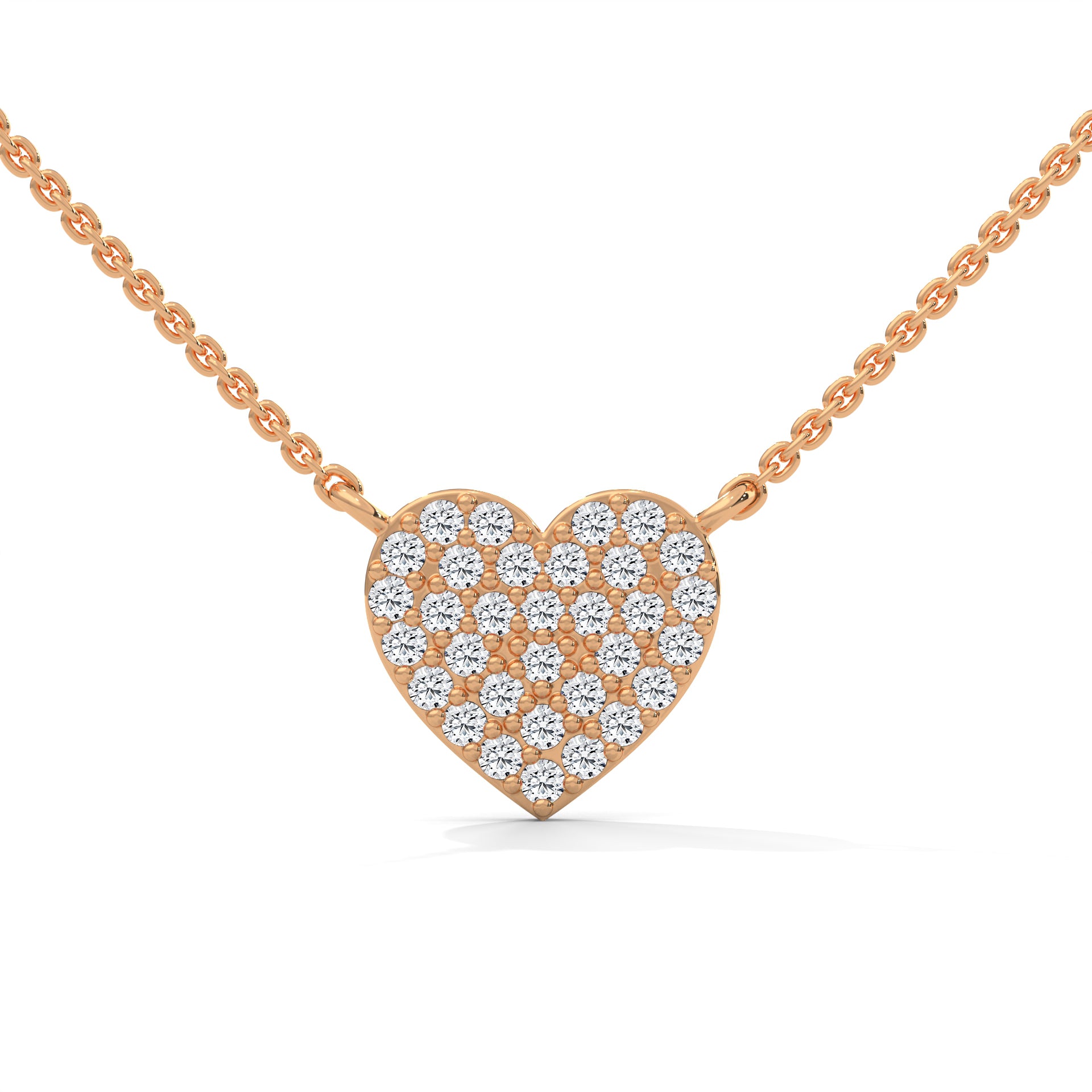 Heart Shaped Diamond Necklace with Chain
