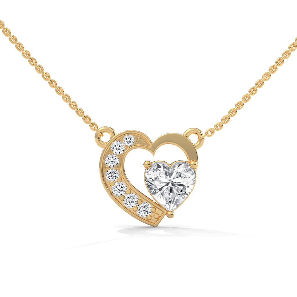 Heart Shaped Diamond Pendent with Gold Chain