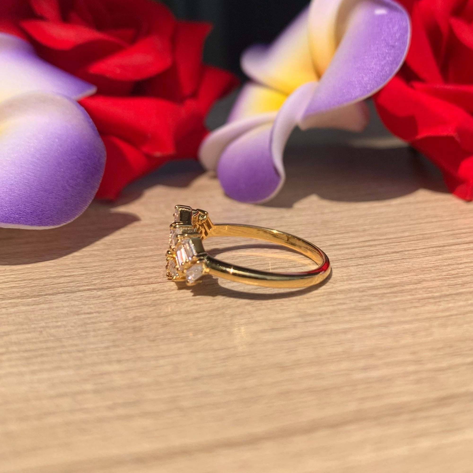 baguette diamond cluster wedding ring