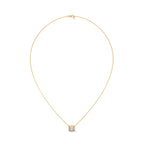 East West Emerald Cut Lab Grown Diamond Solitaire Pendant with Bezel Set, Emerald Solitaire Pendant with Chain