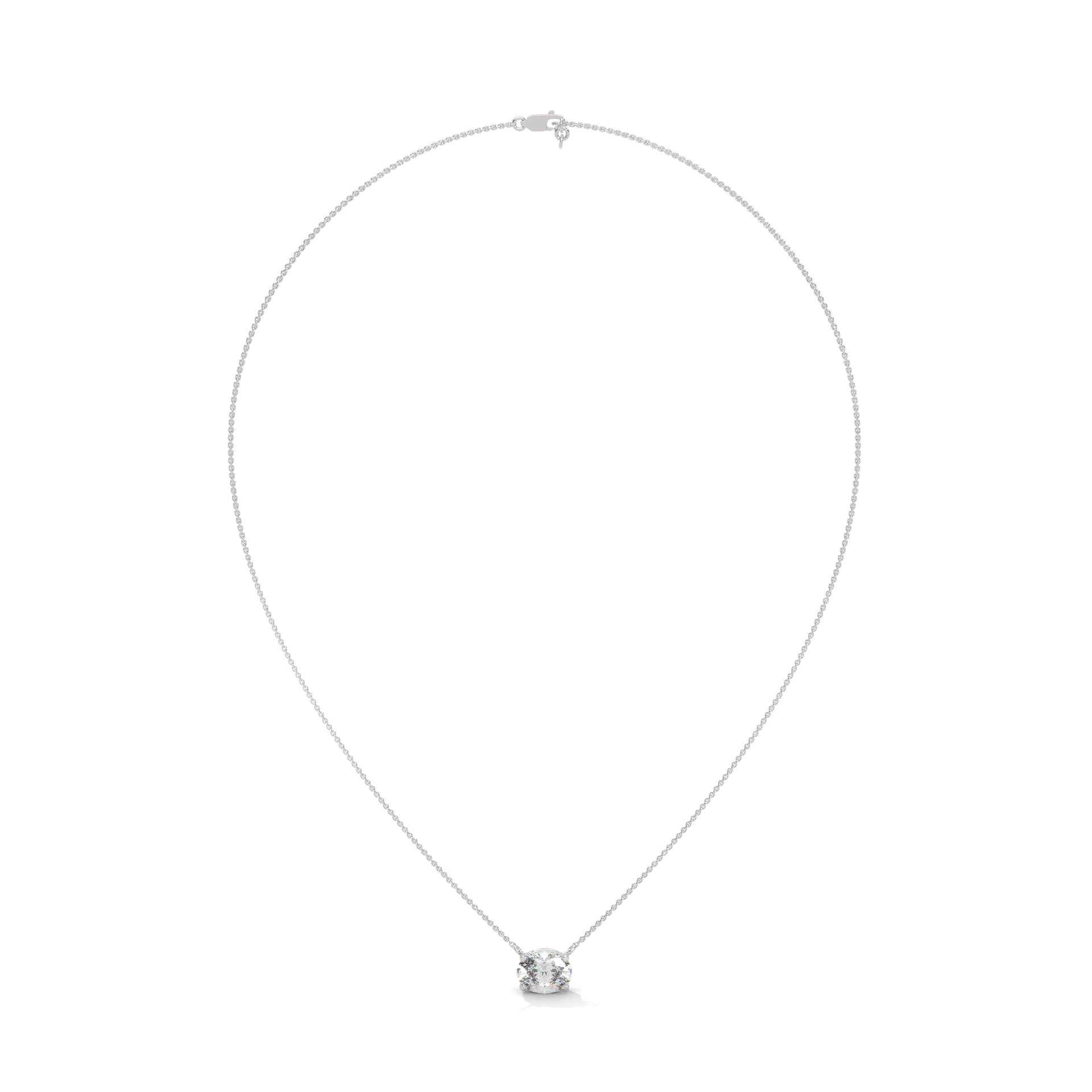 Lab-Created Oval Diamond Solitaire