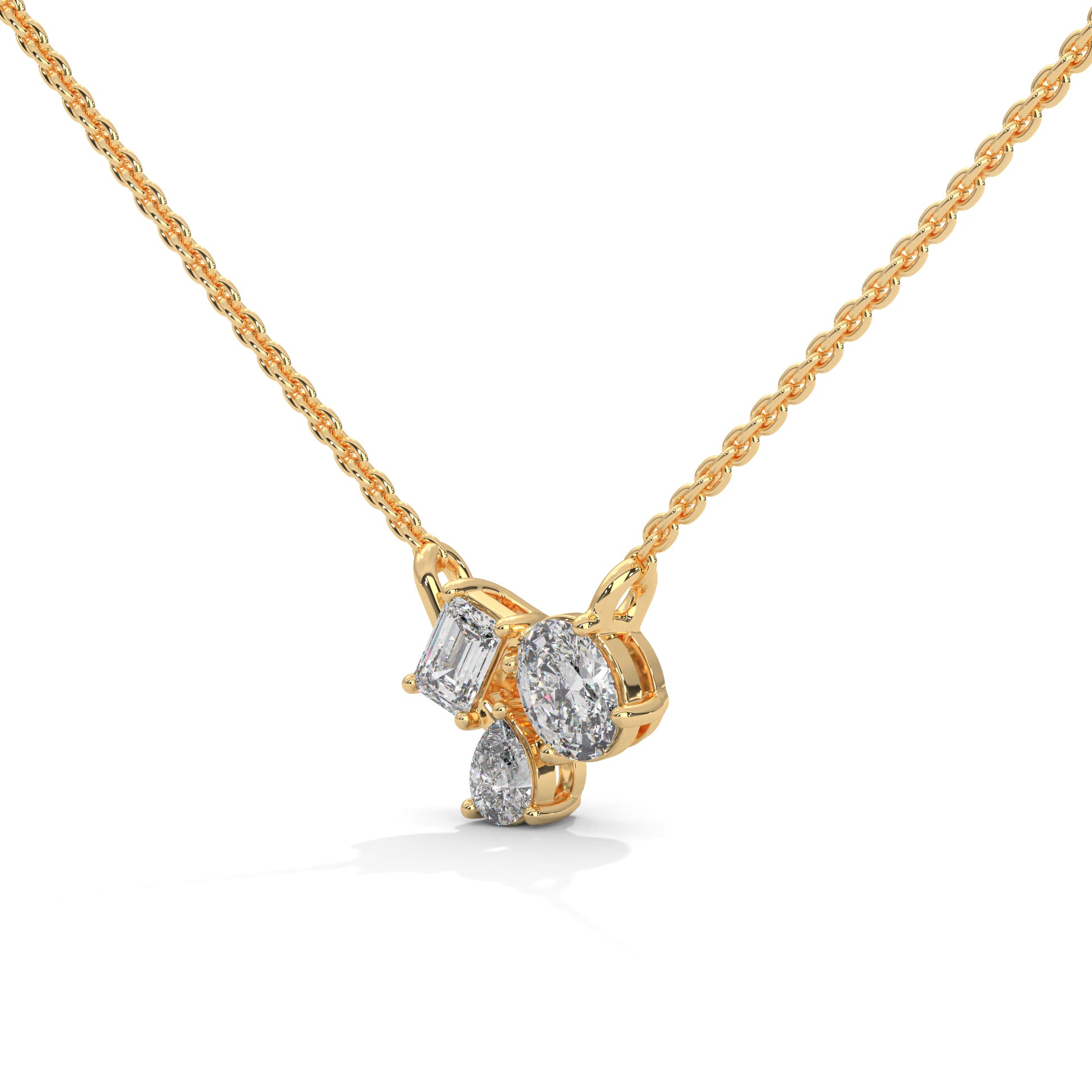 Lab Created Diamond Trio Necklace