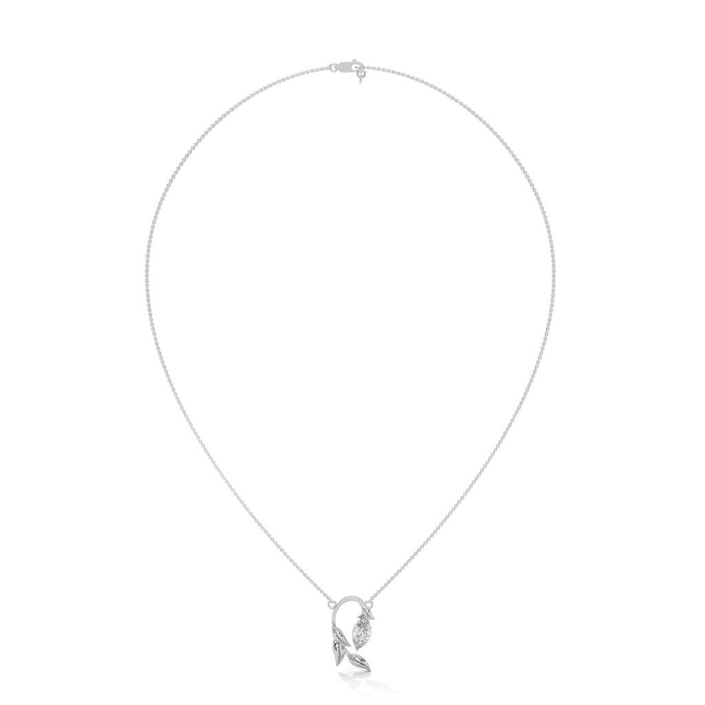 Lab Diamond Leaf Design Necklace