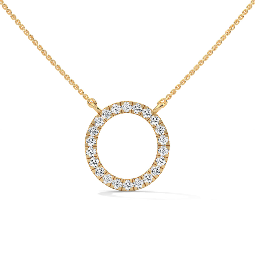 Lab Grown Diamond Circle Pendent with Chain 