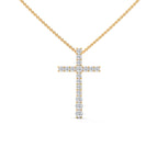 Lab Grown Diamond Cross Pendant in 10k Yellow Gold