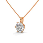 Round Cut Lab Grown Diamond Solitaire pendant with 6 Prong Setting, Pendant with chain