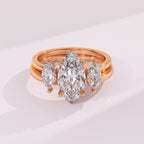 Marquise bridal ring enhancer featuring sparkling marquise cut diamonds in a timeless curved design.