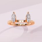 Marquise chevron enhancer band with elegant marquise cut diamonds for a sophisticated bridal stack.