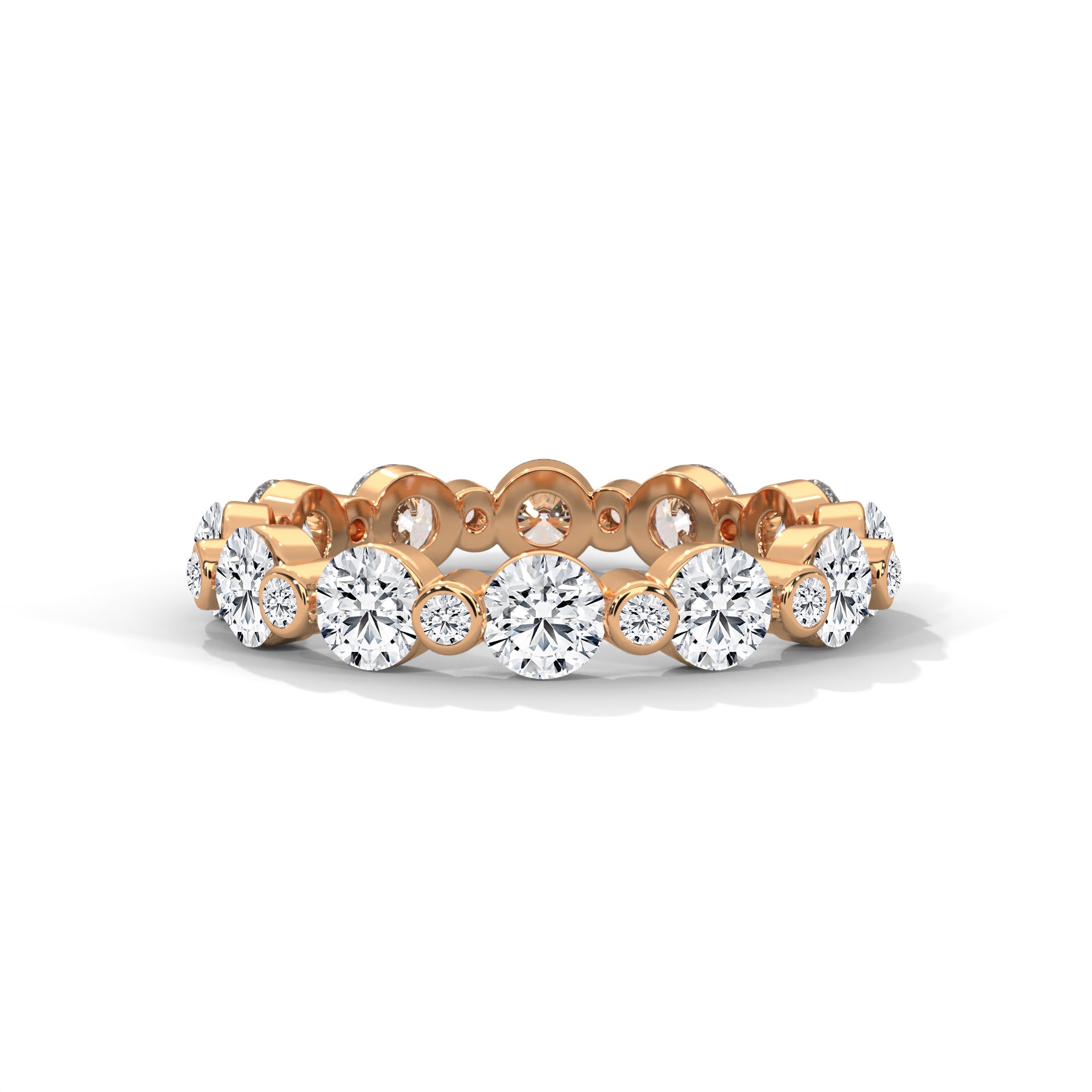 Moissanite Eternity Band with Alternating Design