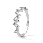 Moissanite Zig Zag Half Eternity Wedding Band