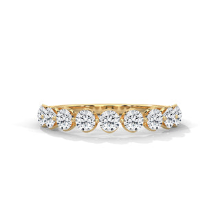 Nine Round Cut Moissanite Half Eternity Band