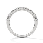 Nine Round Cut Moissanite Half Eternity Band in White Gold
