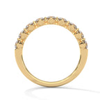 Nine Round Cut Moissanite Half Eternity Band in Yellow Gold
