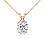 Oval Cut Lab Diamond Solitaire Pendan