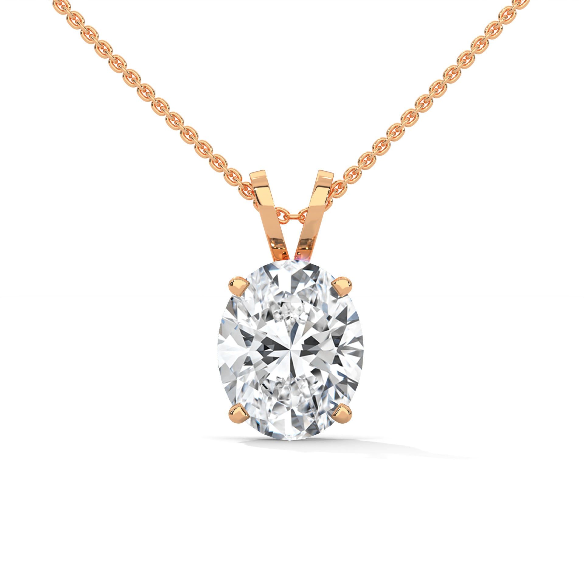 Oval Cut Lab Diamond Solitaire Pendan