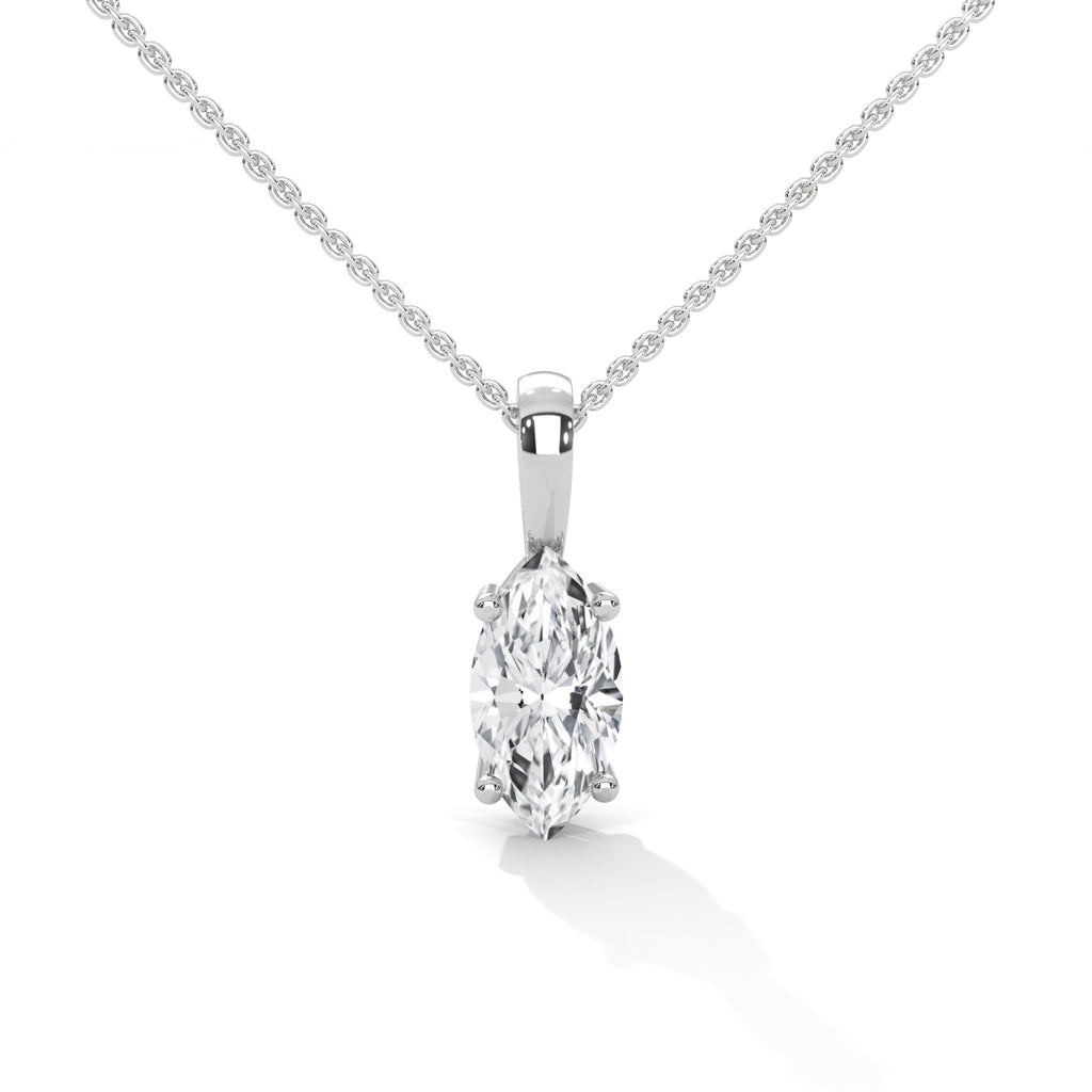 Oval Diamond Pendant with Four Prong Mounting