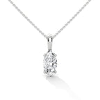 Oval Diamond Pendant with Four Prong Mounting