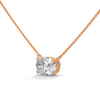 Oval Lab Grown Diamond Necklace with Chain