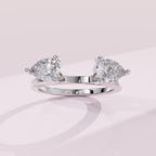Pear cut moissanite open wrap band designed to frame a solitaire engagement ring
