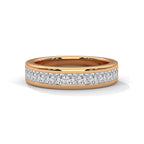 Princess Cut Diamond Half Eternity Band with Channel Set