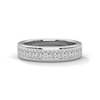 Princess Cut Moissanite Half Eternity Band with Channel Set