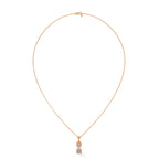 Rose Gold Emerald Diamond Pendant with Lab Grown Stone