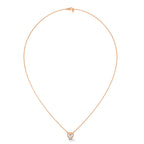 Rose Gold Heart Design Round Diamond Pendant with Halo