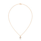 Rose Gold Heart Diamond Pendant with Button Prong Setting