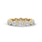 Rose Gold Moissanite Eternity Band with Alternating Design