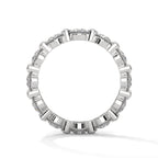 Rose Gold Moissanite Eternity Band with Alternating Design in silver