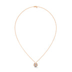 Rose Gold Oval Lab Grown Diamond Halo Pendant