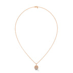 Rose Gold Round Diamond Flower Pendant with Double Halo Setting