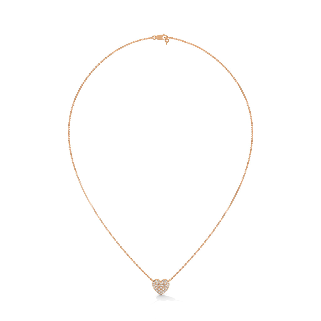 Rose Gold Round Diamond Pendant with Chain