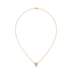 Rose Gold Round Diamond Pendant with Chain
