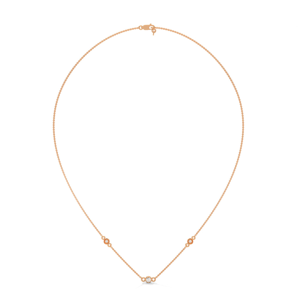 Rose Gold Round Lab Grown Diamond Pendant