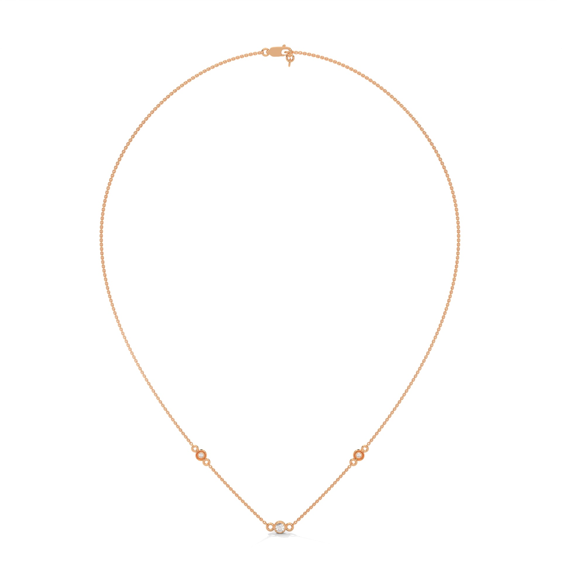 Rose Gold Round Lab Grown Diamond Pendant