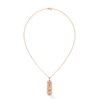 Rose Gold Trinity Round Diamond Pendant with Chain