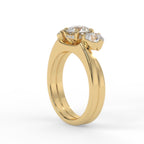 Round-Shaped Moissanite 18k Yellow Gold Enhancer Band